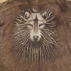 The Mountain XXL T-Shirt Wolf Moon Tie Dye Graphic Print Mens